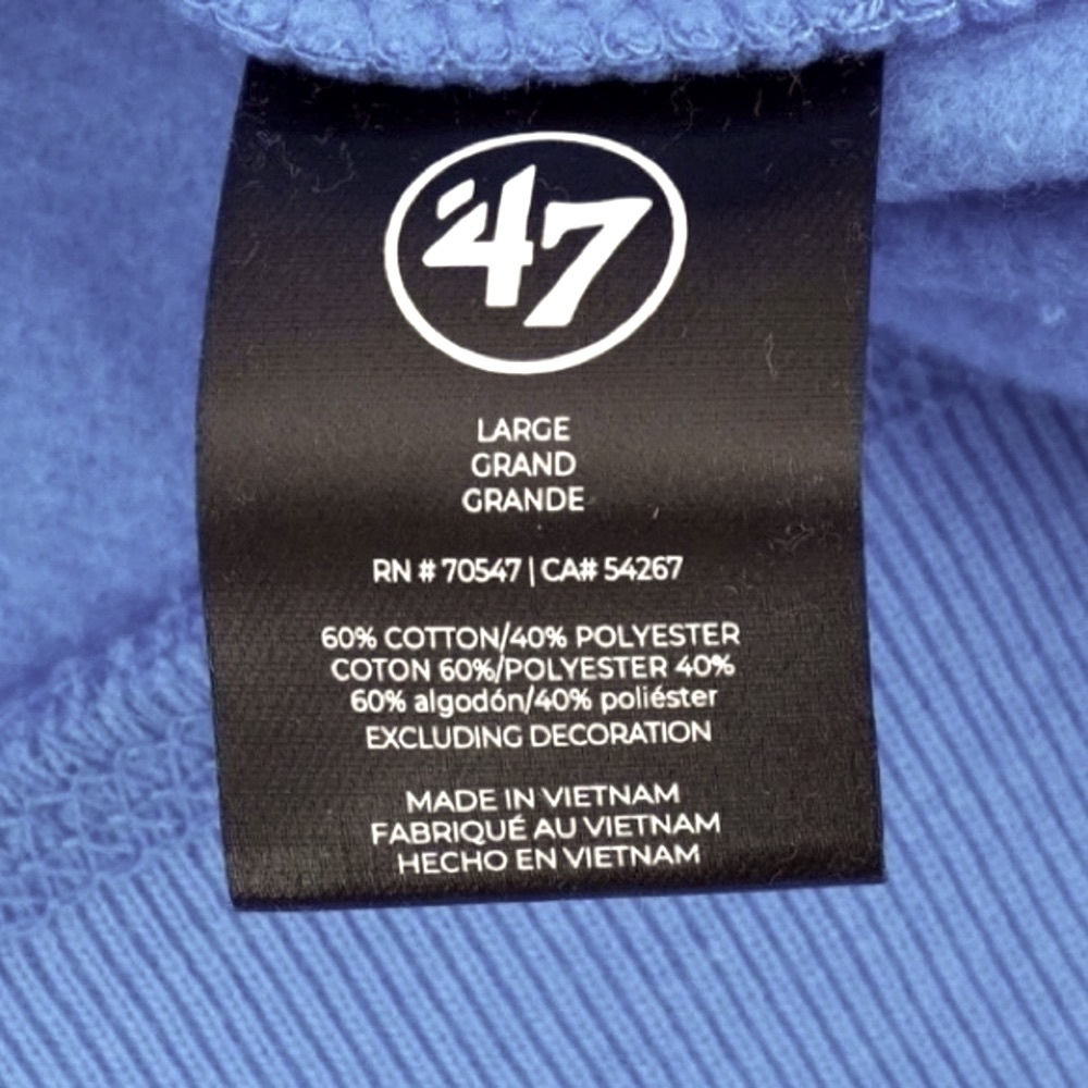 NWT [47] Brand Detroit Lions NFL Blue Script Pullover Hoodie Men's Size M or L - Picture 8 of 10